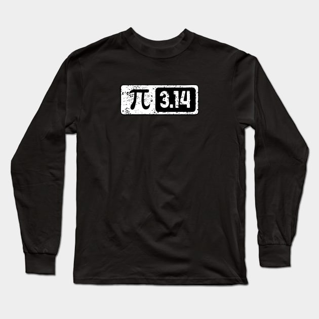 Happy Pi Day No. 2: On March 14th. Sticker design with white lettering with black fill Long Sleeve T-Shirt by Puff Sumo